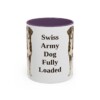 11oz Funny Greater Swiss Mountain Dog Mug, Purple, front view