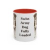 11oz Funny Greater Swiss Mountain Dog Mug, Red, front view