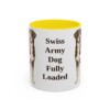 11oz Funny Greater Swiss Mountain Dog Mug, Yellow, front view