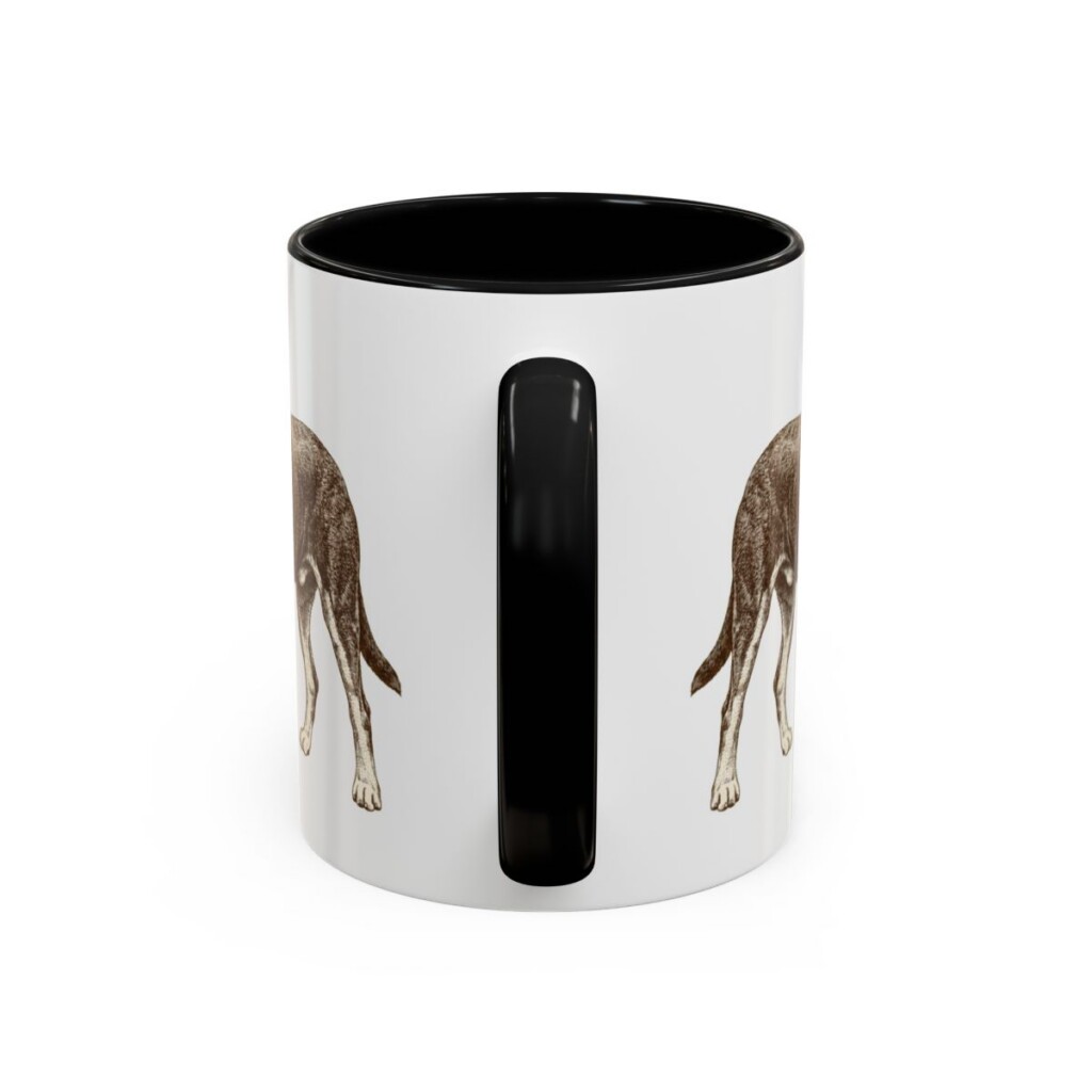 11oz Greater Swiss Mountain Dog Latin Mug, Black, back view