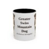 11oz Greater Swiss Mountain Dog Latin Mug, Black, front view