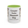 11oz Greater Swiss Mountain Dog Latin Mug, Light Green, front view