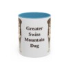 11oz Greater Swiss Mountain Dog Mug, Light Blue, front view