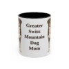 11oz Greater Swiss Mountain Dog Dog Mom Mug, Black, front view