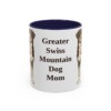 11oz Greater Swiss Mountain Dog Dog Mom Mug, Navy, front view