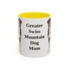 11oz Greater Swiss Mountain Dog Dog Mom Mug, Yellow, front view