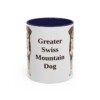 11oz Greater Swiss Mountain Dog Mug, Navy, front view