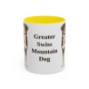 11oz Greater Swiss Mountain Dog Mug, Yellow, front view