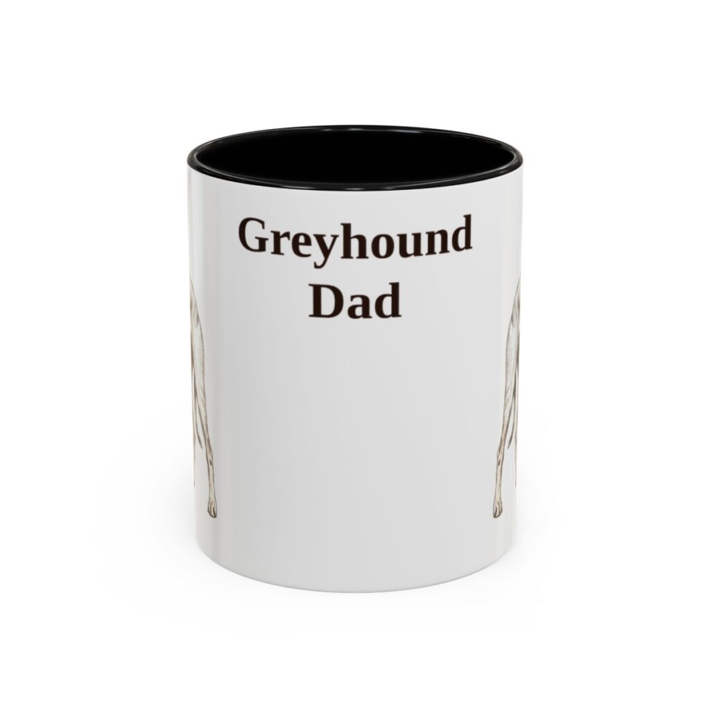 11oz-greyhound-mug-dad-black-front 11oz Greyhound Dog Dad Mug, Black, front view