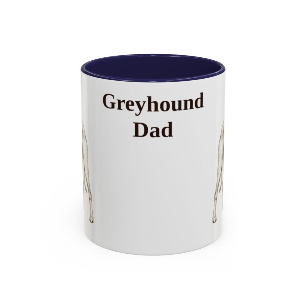 11oz-greyhound-mug-dad-navy 11oz Greyhound Dog Dad Mug, Navy, front view