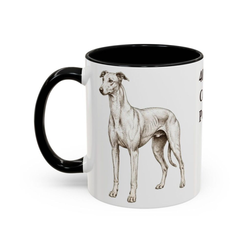 11oz Funny Greyhound Mug, Black, left side view