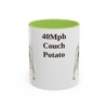 11oz Funny Greyhound Mug, Light Green, front view