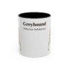 11oz Greyhound Latin Mug, Black, front view