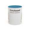 11oz Greyhound Latin Mug, Light Blue, front view