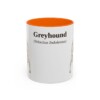 11oz Greyhound Latin Mug, Orange, front view