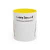 11oz Greyhound Latin Mug, Yellow, front view