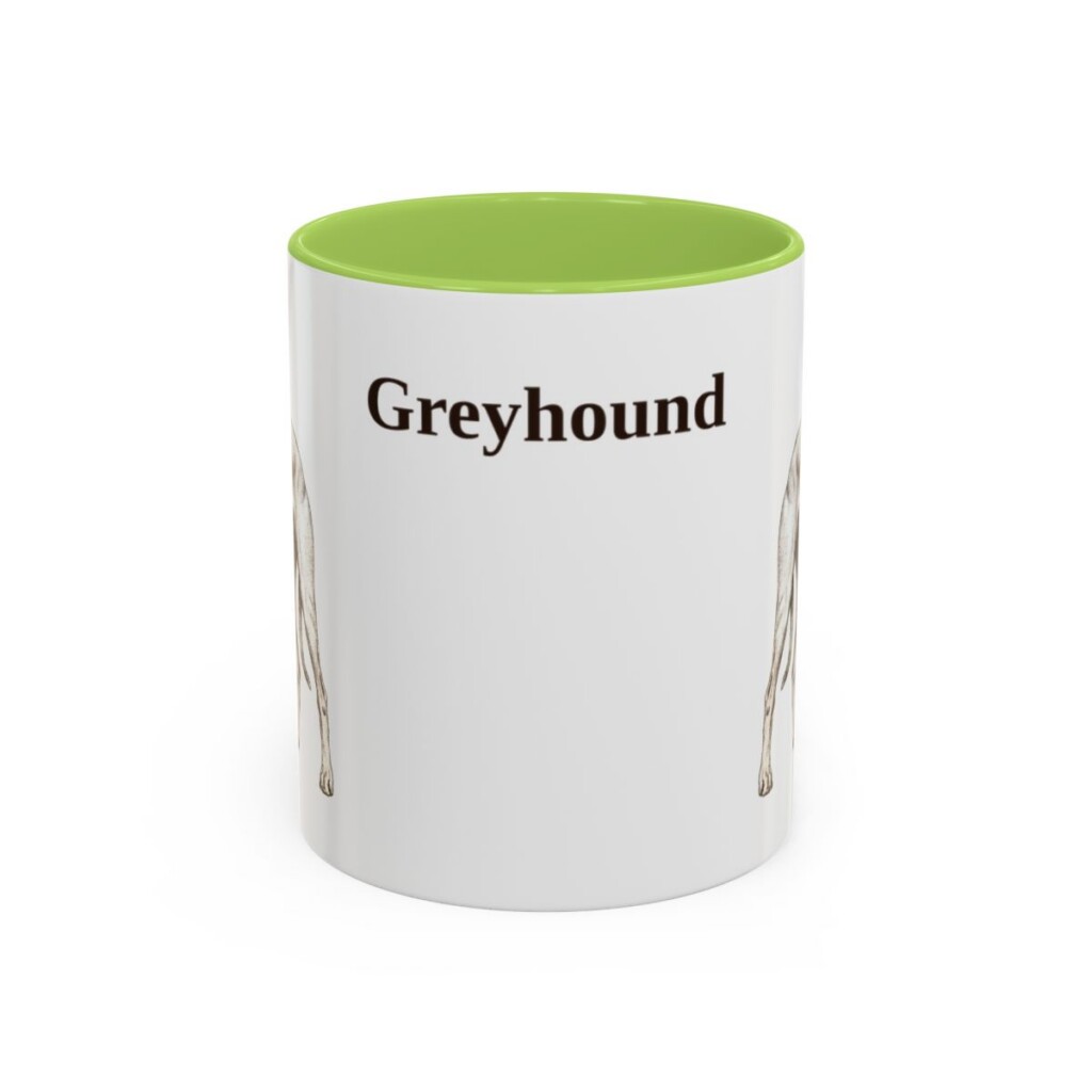 11oz-greyhound-mug-light-green 11oz Greyhound Mug, Light Green, front view
