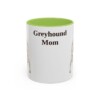 11oz Greyhound Dog Mom Mug, Light Green, front view