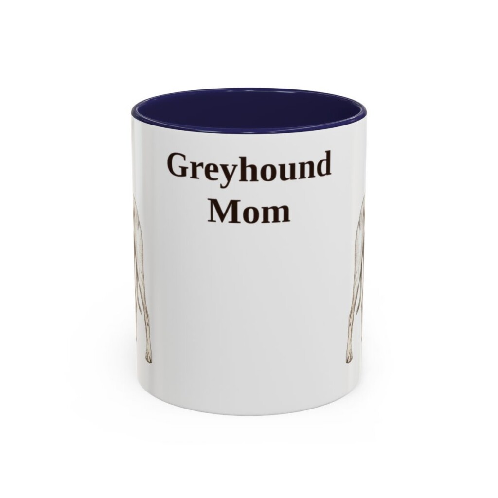 11oz Greyhound Dog Mom Mug, Navy, front view