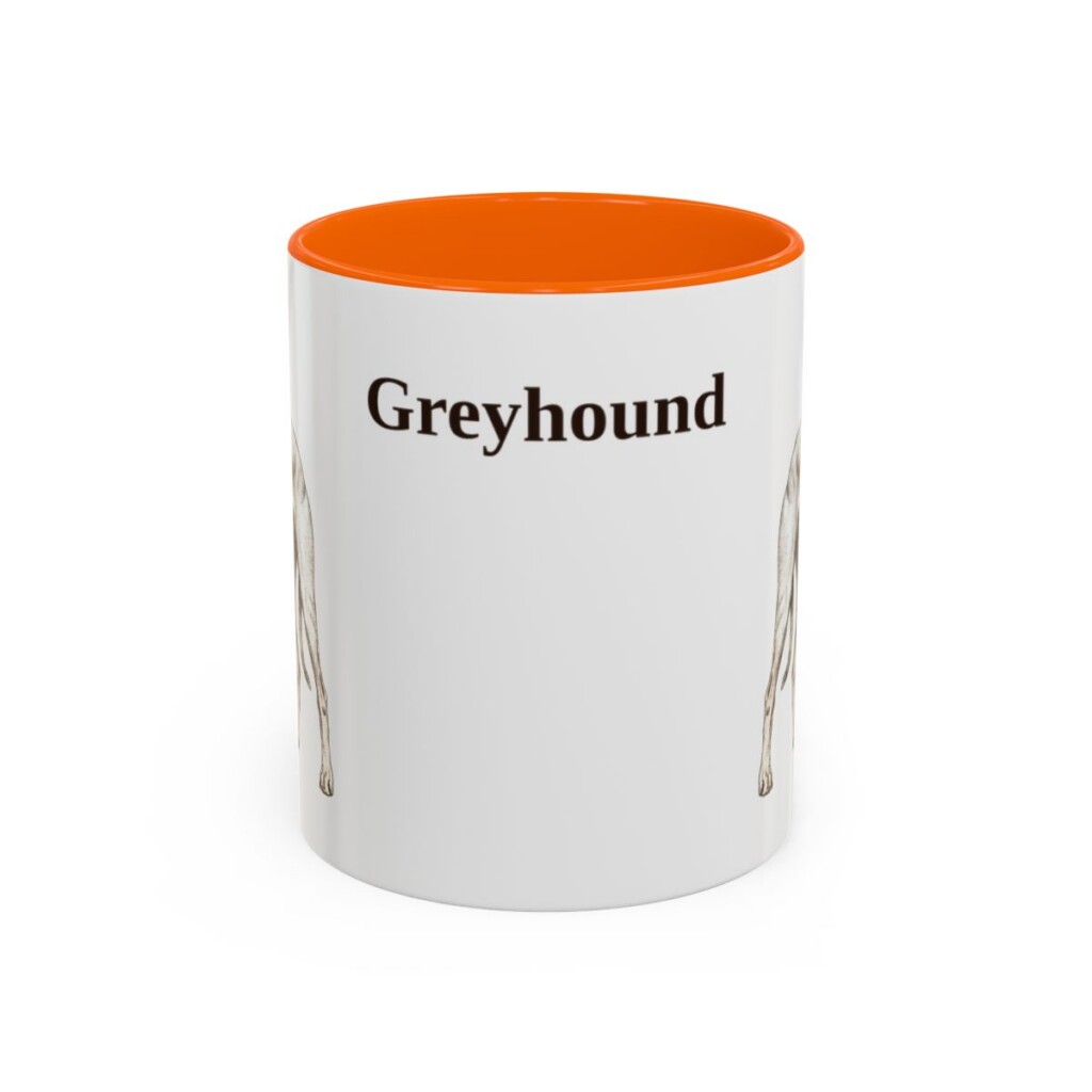 11oz-greyhound-mug-orange 11oz Greyhound Mug, Orange, front view