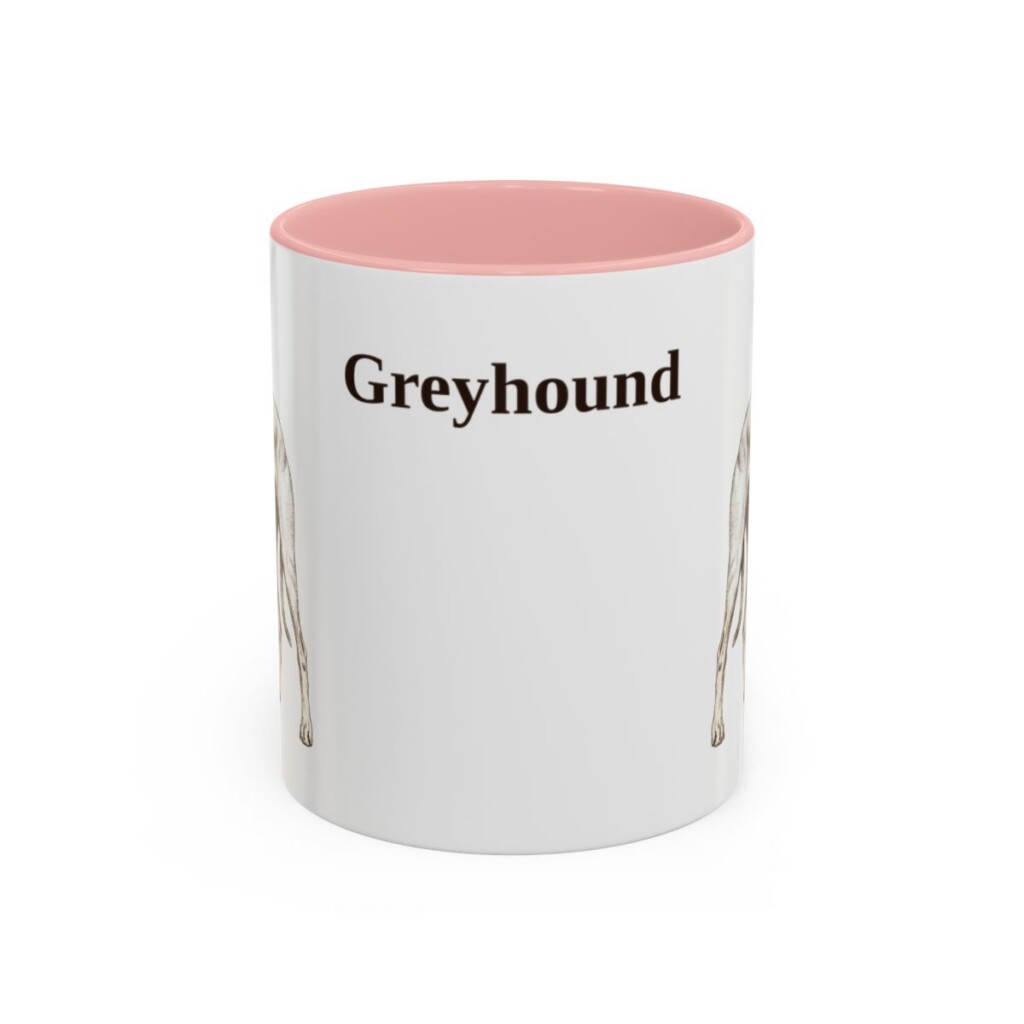 11oz-greyhound-mug-pink 11oz Greyhound Mug, Pink, front view