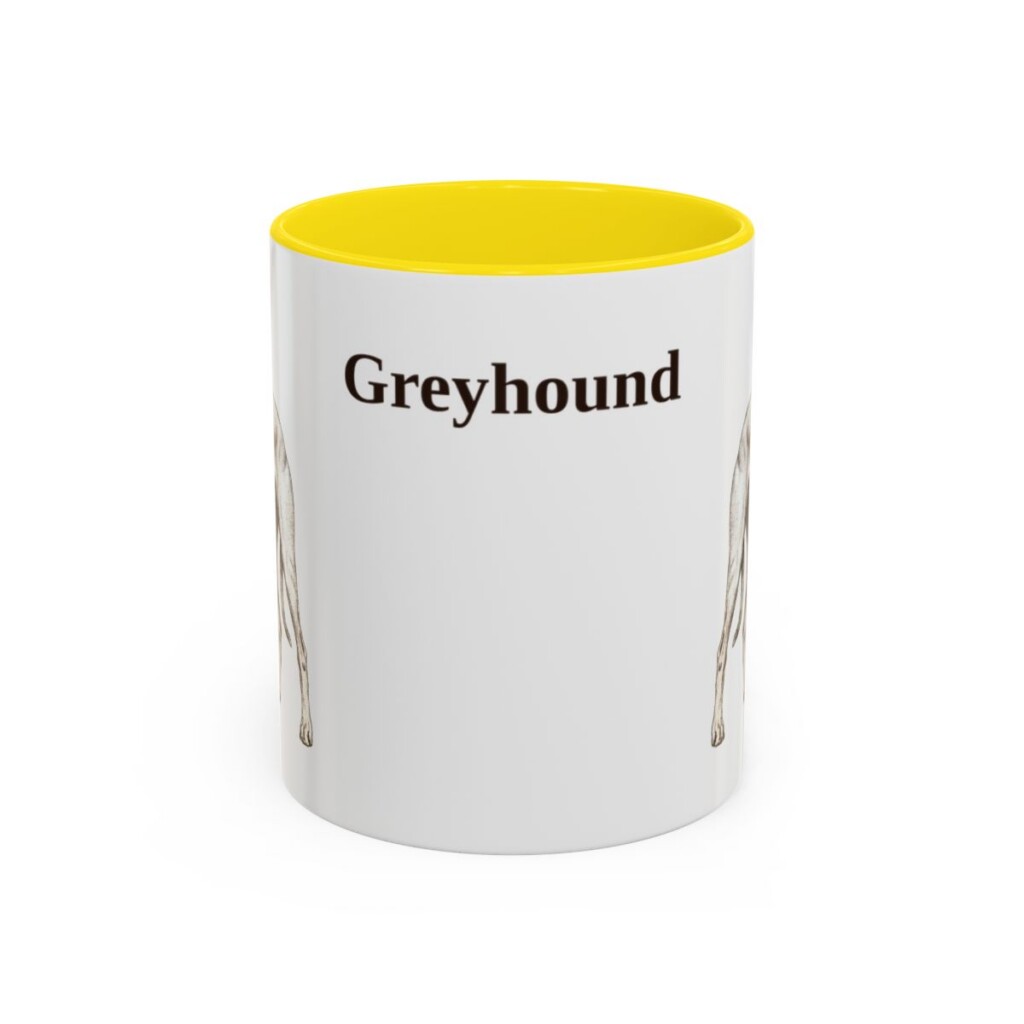 11oz-greyhound-mug-yellow 11oz Greyhound Mug, Yellow, front view