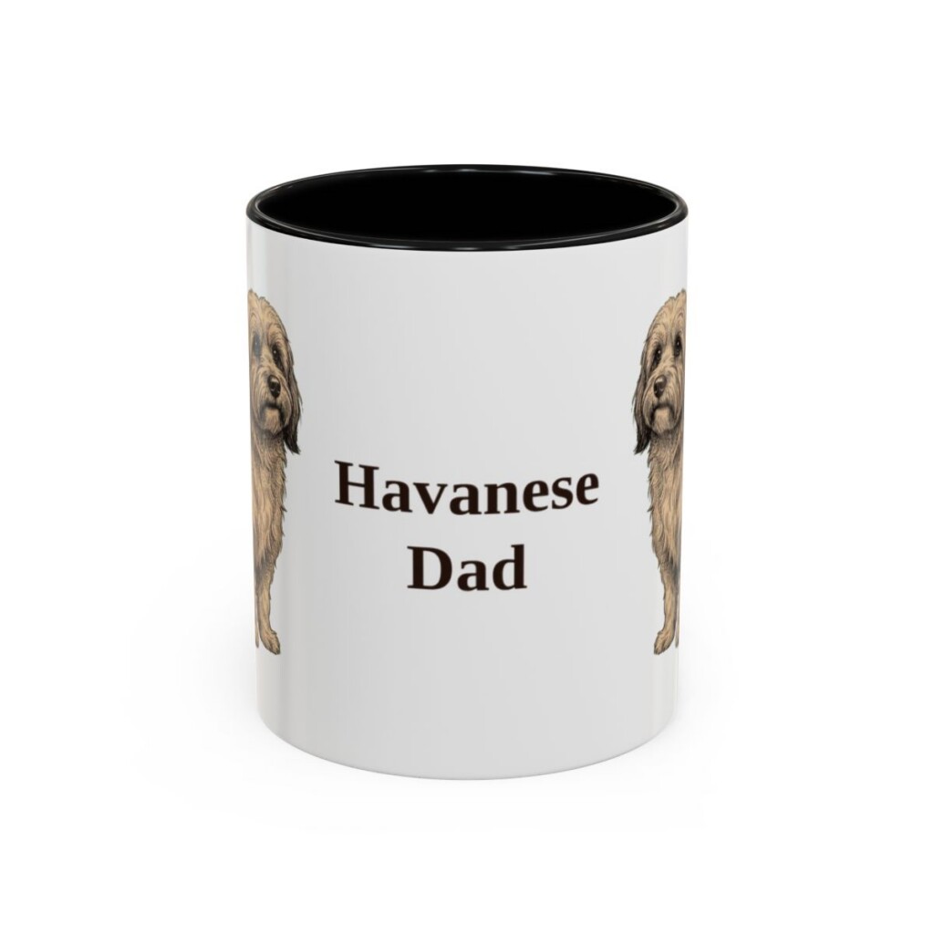 11oz Havanese Dog Dad Mug, Black, front view