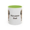 11oz Havanese Dog Dad Mug, Light Green, front view