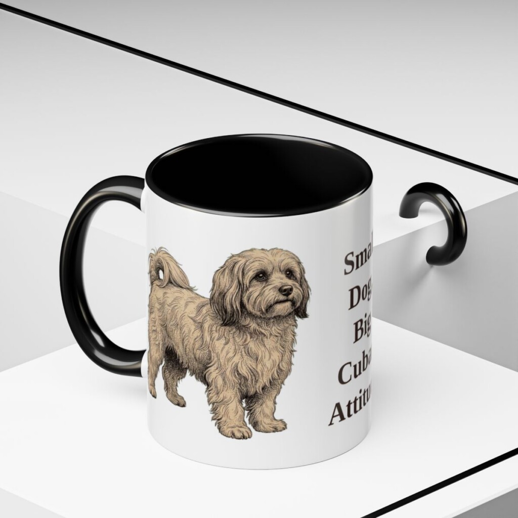 11oz Funny Havanese Mug, Black, lifestyle photo