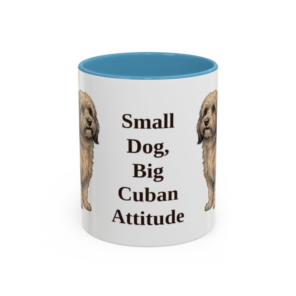 11oz Funny Havanese Mug, Light Blue, front view