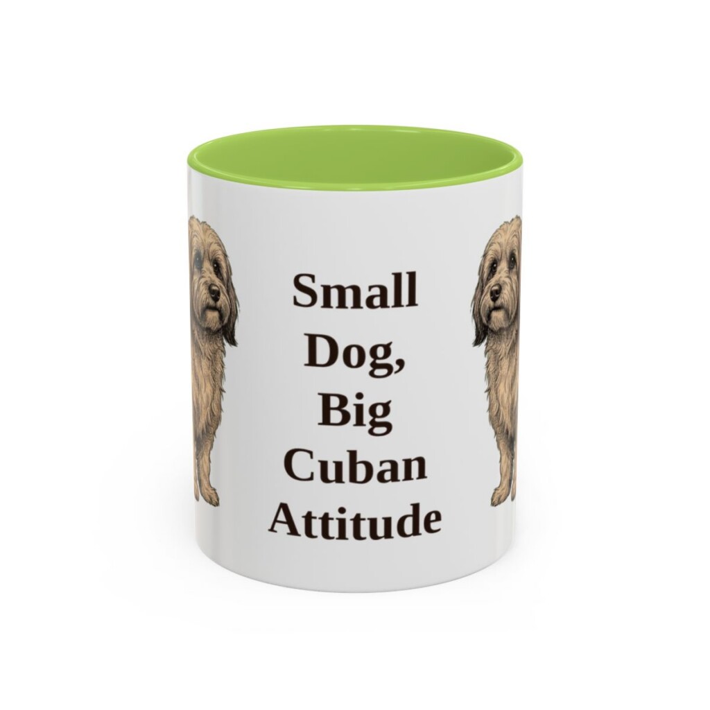 11oz Funny Havanese Mug, Light Green, front view