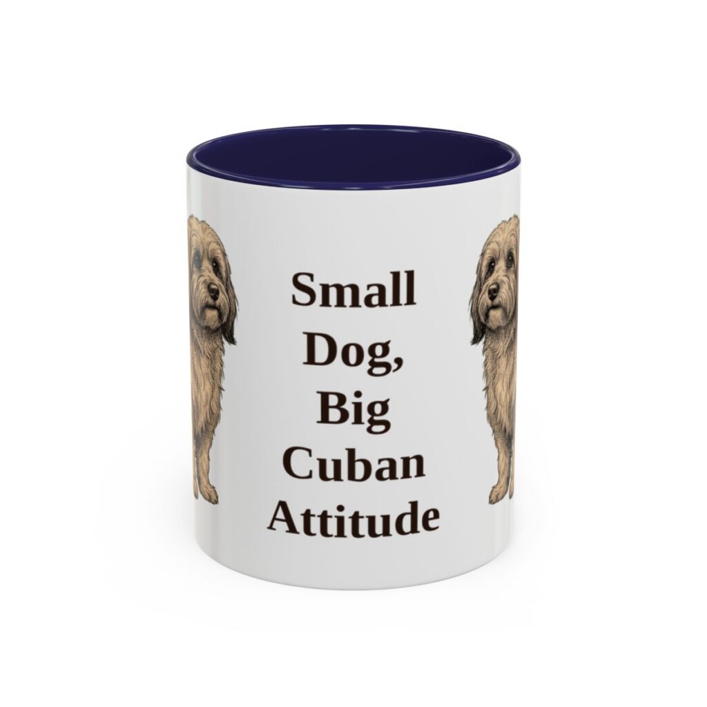 11oz Funny Havanese Mug, Navy, front view