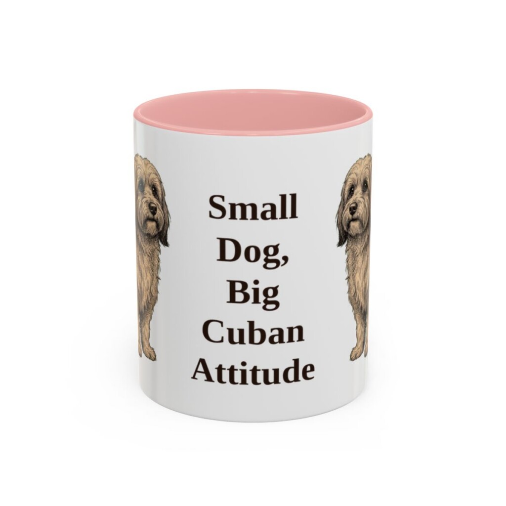 11oz Funny Havanese Mug, Pink, front view