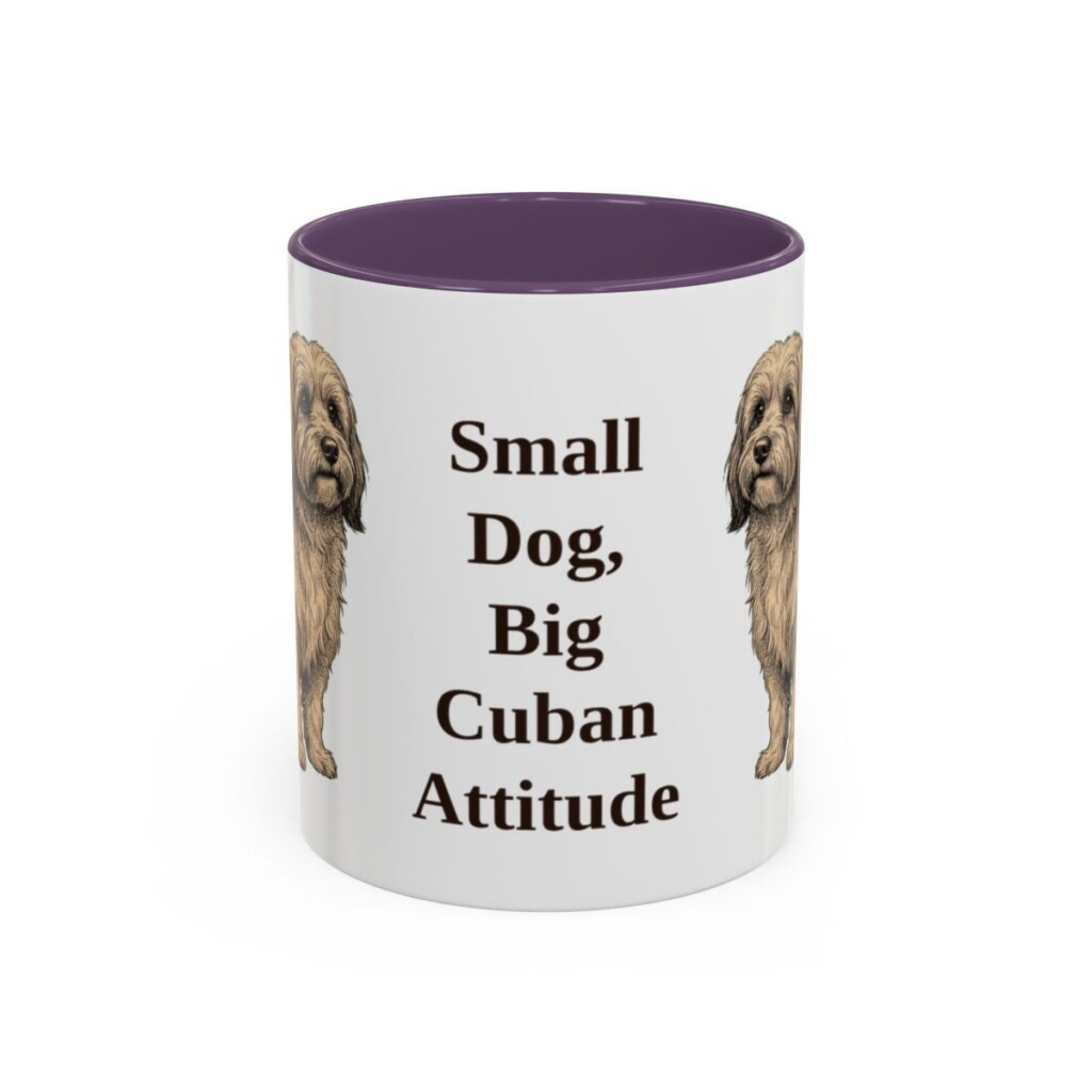 11oz Funny Havanese Mug, Purple, front view