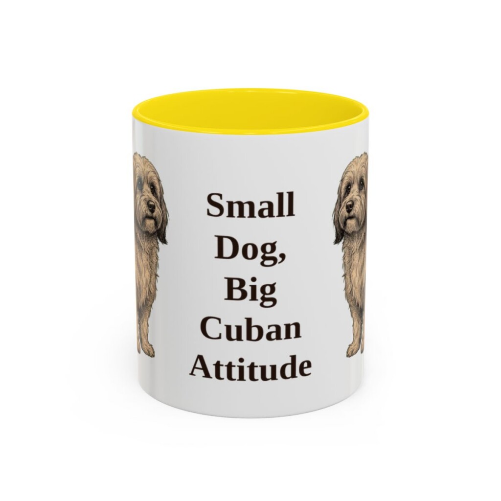 11oz Funny Havanese Mug, Yellow, front view
