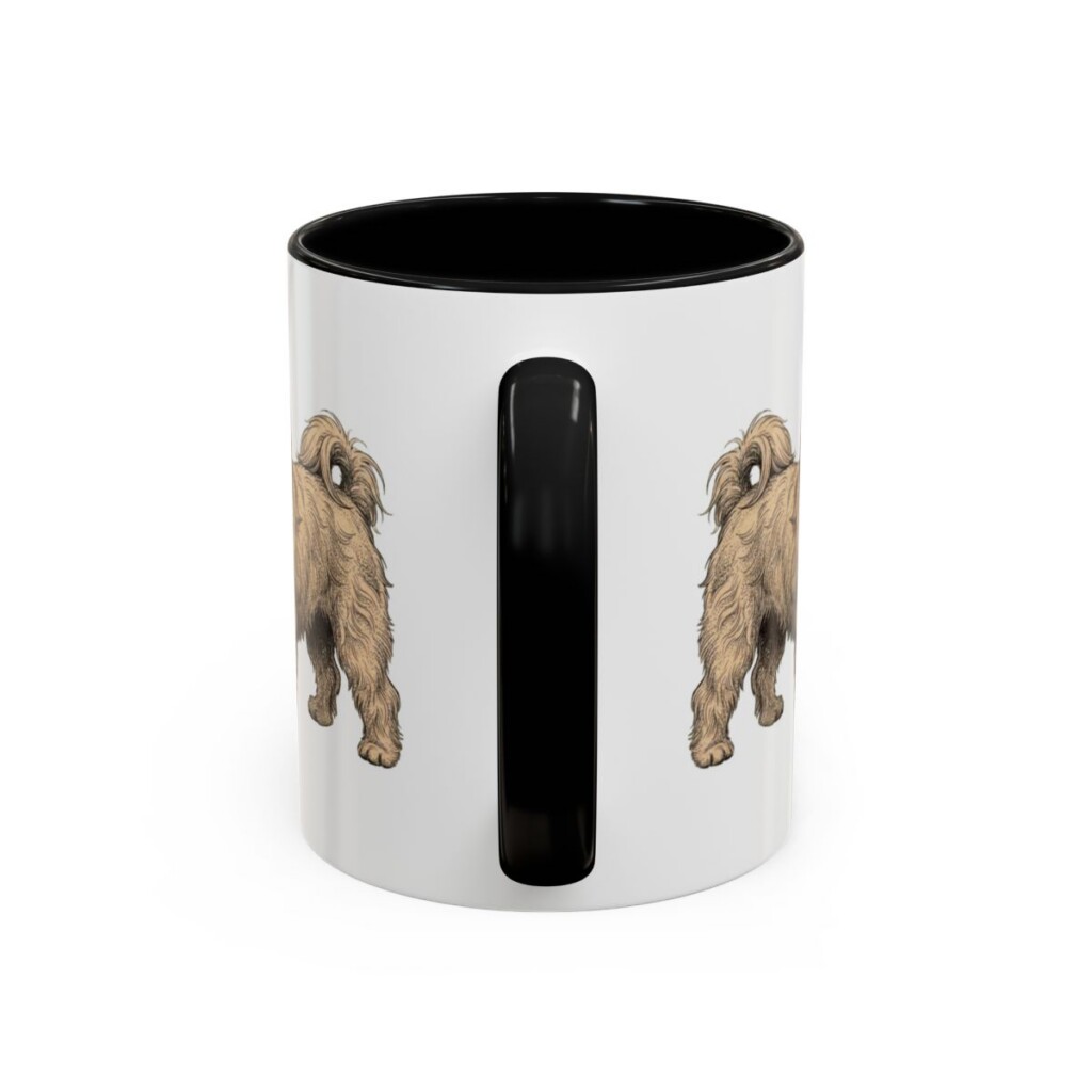 11oz Havanese Latin Mug, Black, back view