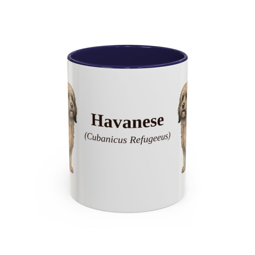 11oz Havanese Latin Mug, Navy, front view