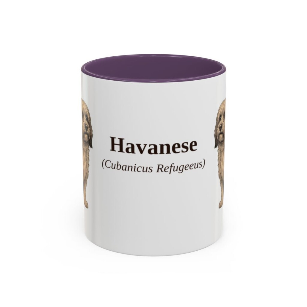 11oz Havanese Latin Mug, Purple, front view