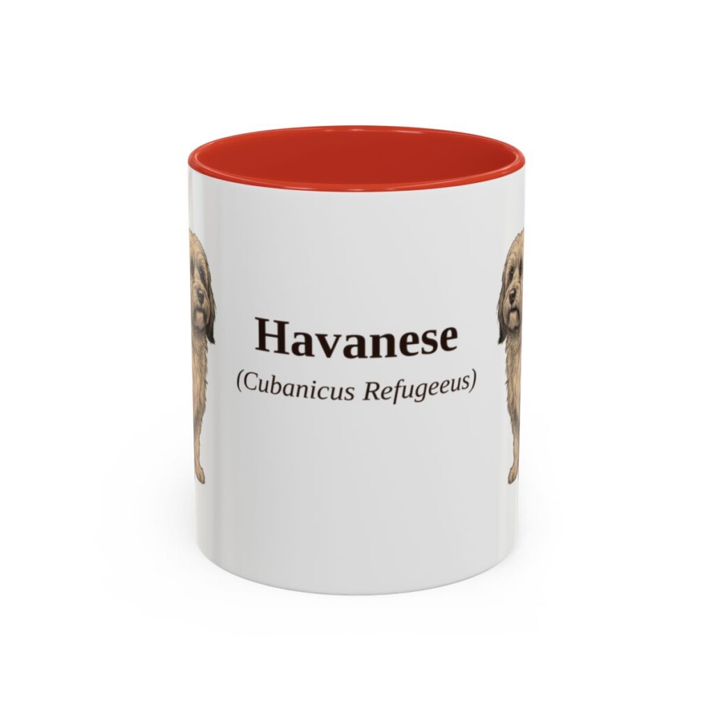 11oz Havanese Latin Mug, Red, front view