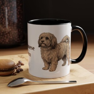 11oz Havanese Dog Mom Mug, Black, lifestyle photo