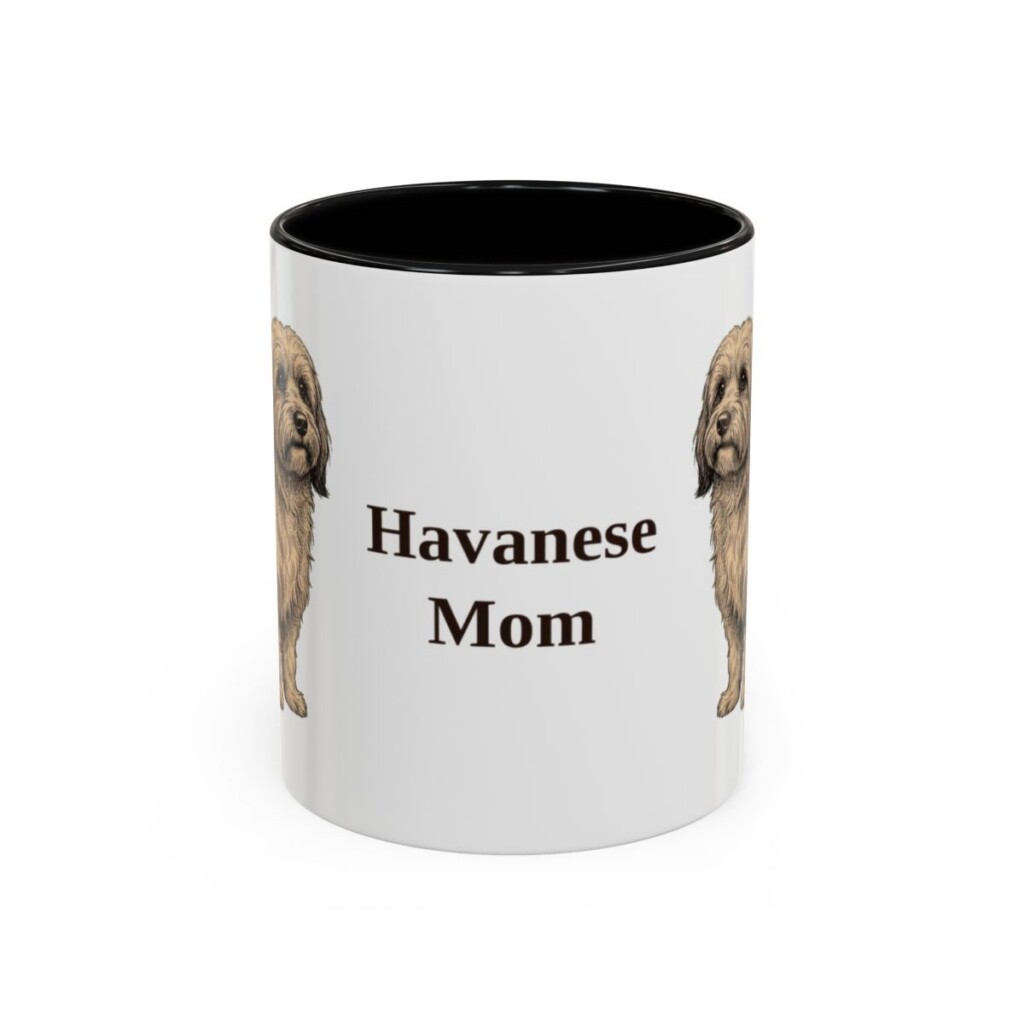 11oz Havanese Dog Mom Mug, Black, front view
