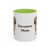 11oz Havanese Dog Mom Mug, Light Green, front view