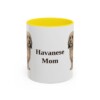 11oz Havanese Dog Mom Mug, Yellow, front view