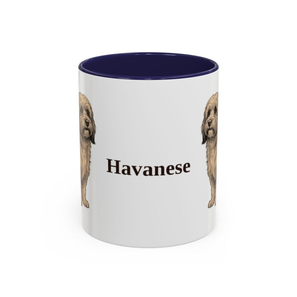 11oz Havanese Mug, Navy, front view
