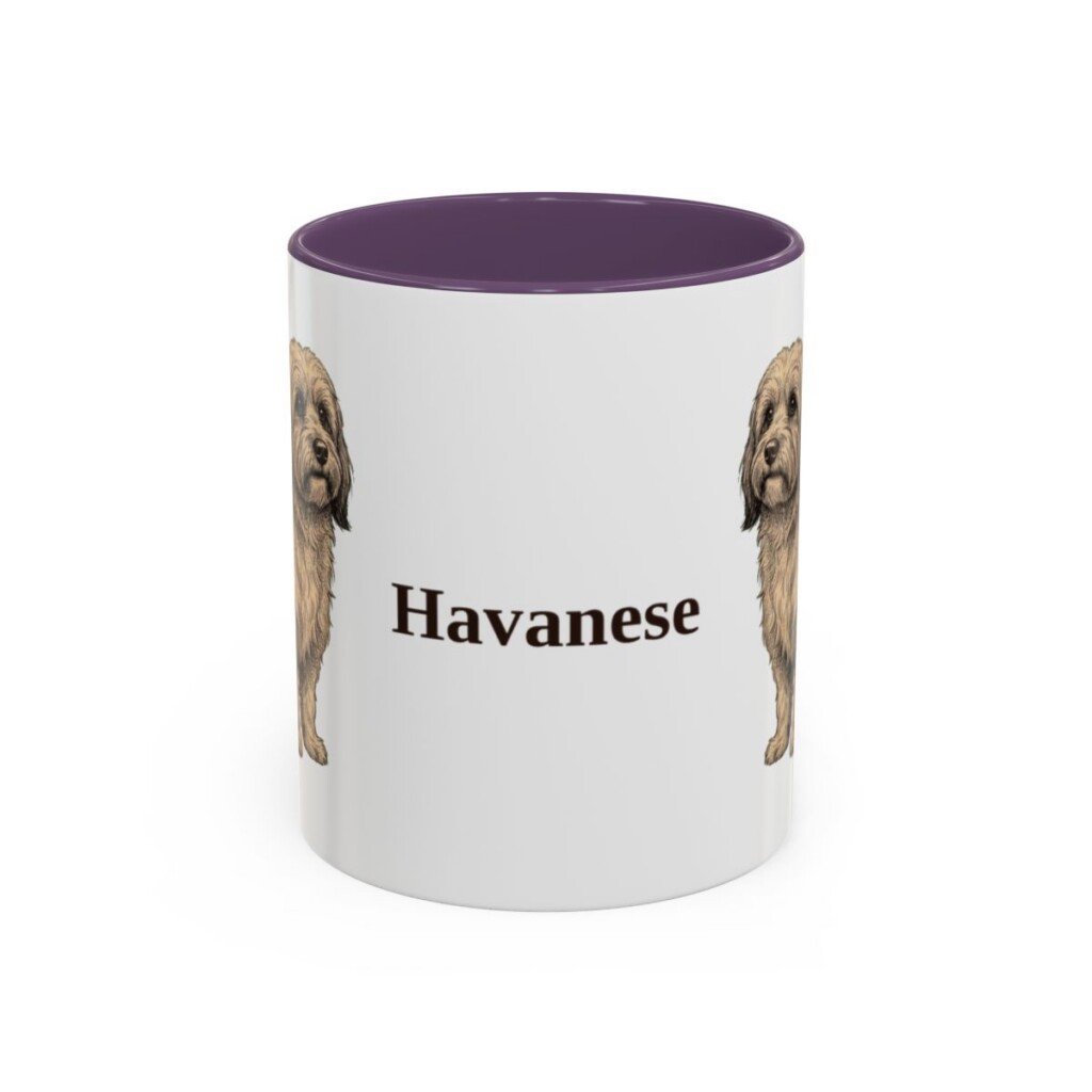 11oz Havanese Mug, Purple, front view