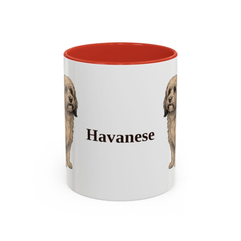 11oz Havanese Mug, Red, front view