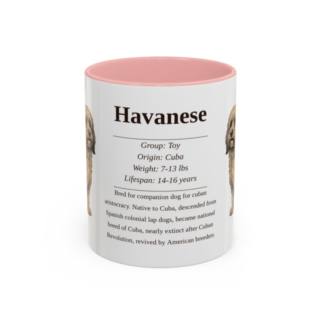 11oz Havanese Mug, Pink, front view