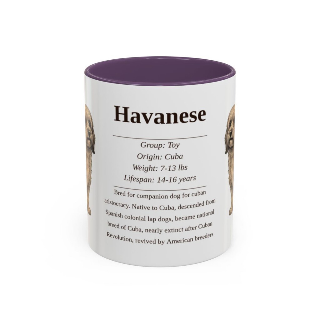 11oz Havanese Mug, Purple, front view