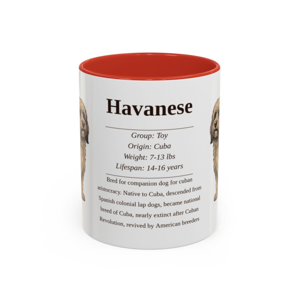 11oz Havanese Mug, Red, front view