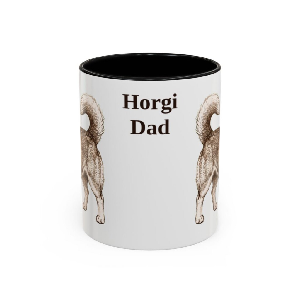 11oz Horgi Dog Dad Mug, Black, front view